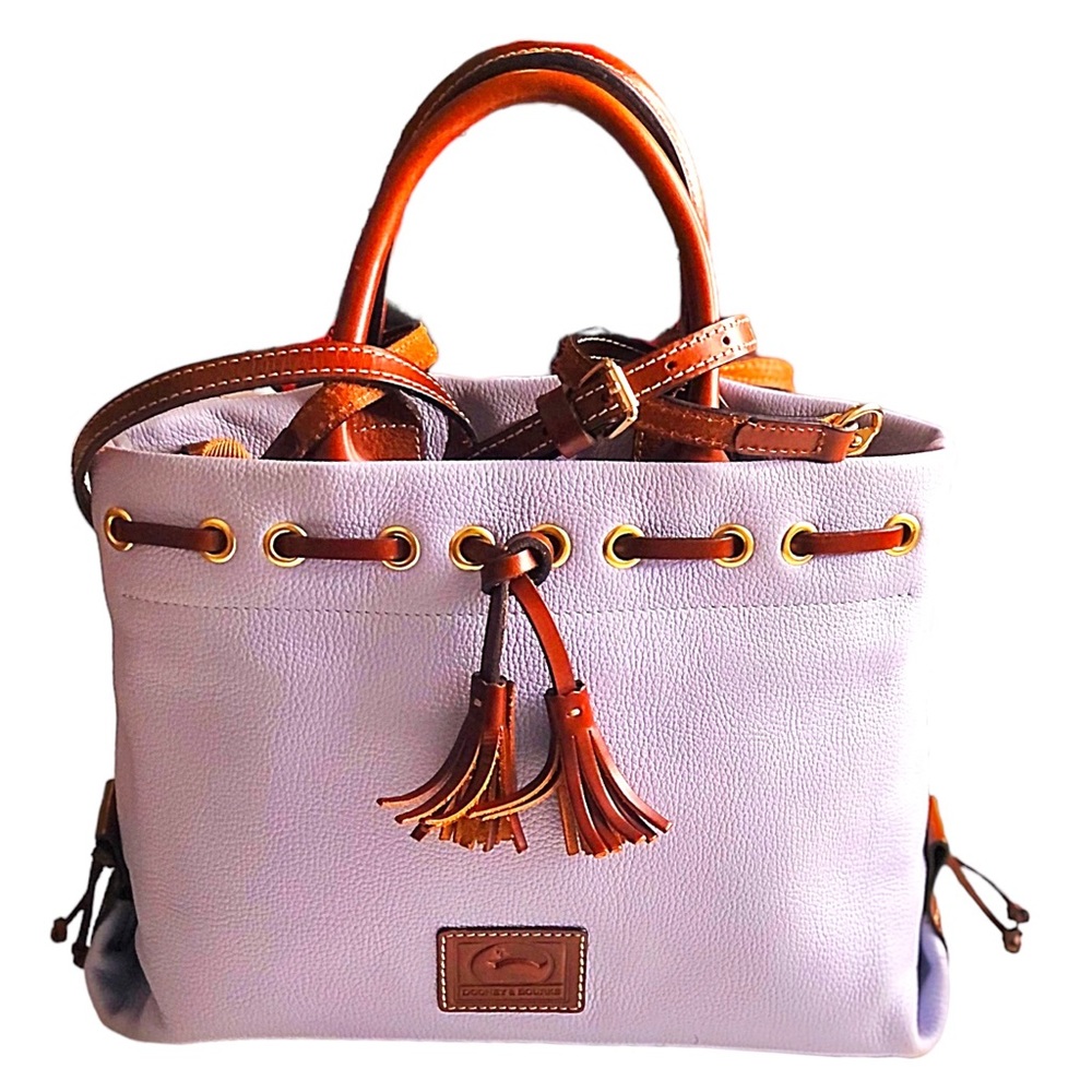 Dooney & Bourke,Wakefield (Lavender) Leather Satchel. Pre-loved/looks new.